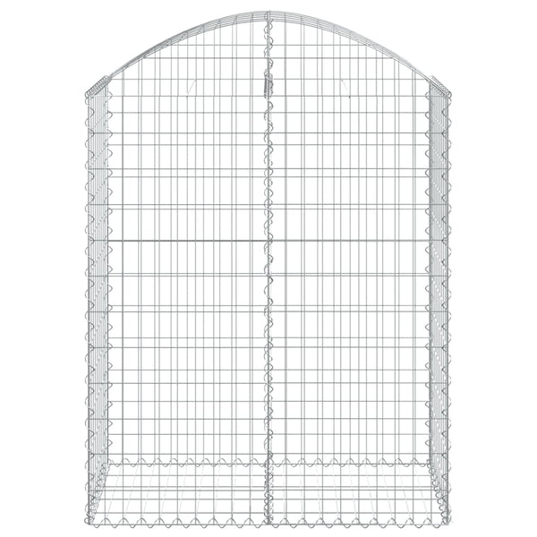 Gabione mit Hochbogen 100x50x120/140 cm Verzinktes Eisen