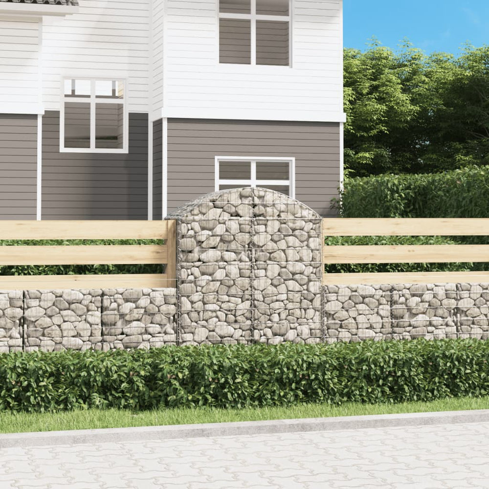 vidaXL Gabion with High Arch 100x50x120/140 cm Galvanized Iron