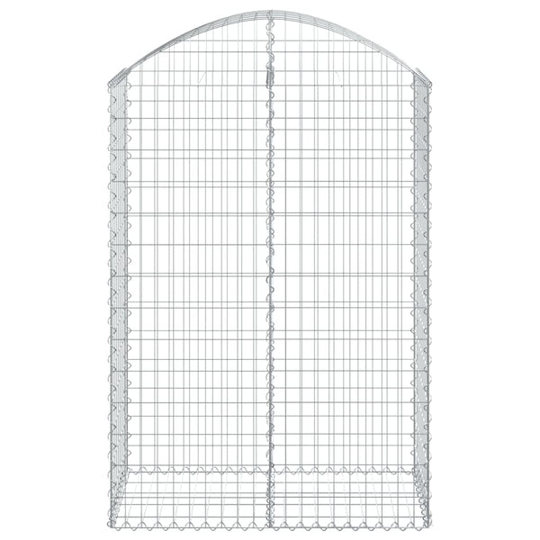 Gabione mit Hochbogen 100x50x140/160 cm Verzinktes Eisen