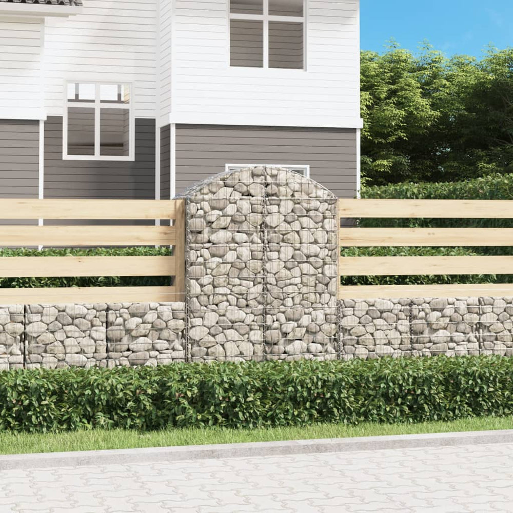 vidaXL Gabion with High Arch 100x50x140/160 cm Galvanized Iron