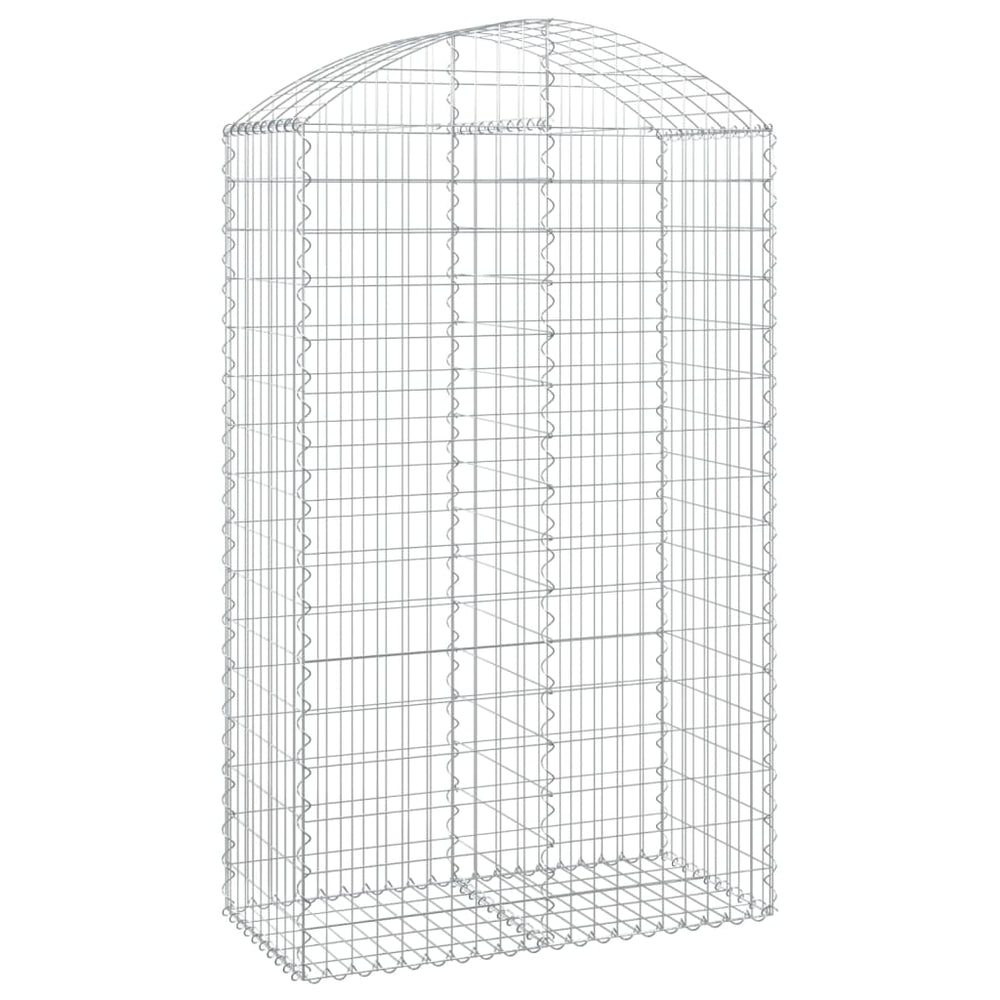 vidaXL Gabion with High Arch 100x50x160/180 cm Galvanized Iron