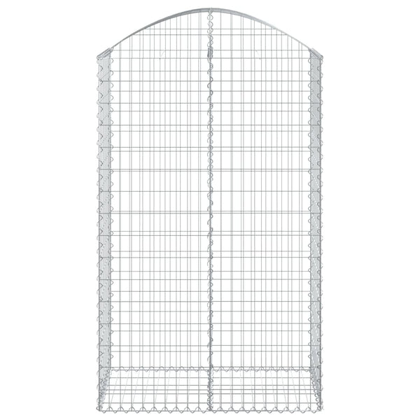 Gabione mit Hochbogen 100x50x160/180 cm Verzinktes Eisen