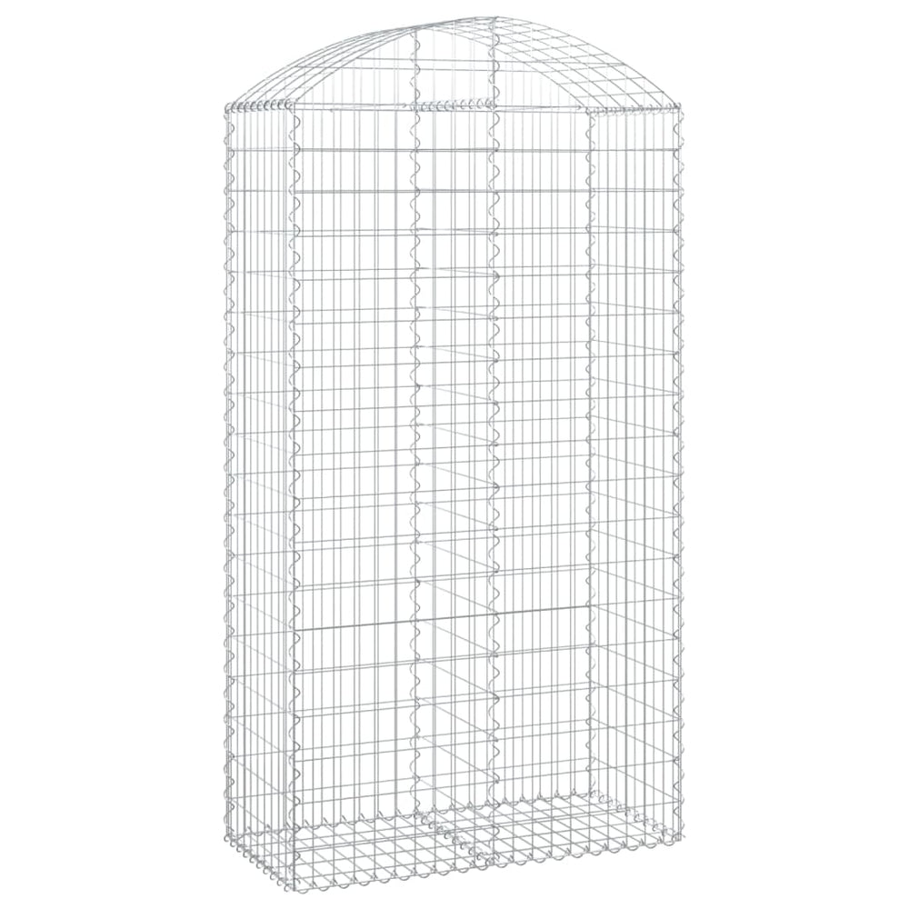 vidaXL Gabion with High Arch 100x50x180/200 cm Galvanized Iron