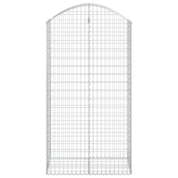 Gabione mit Hochbogen 100x50x180/200 cm Verzinktes Eisen