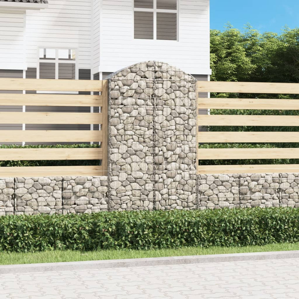 vidaXL Gabion with High Arch 100x50x180/200 cm Galvanized Iron