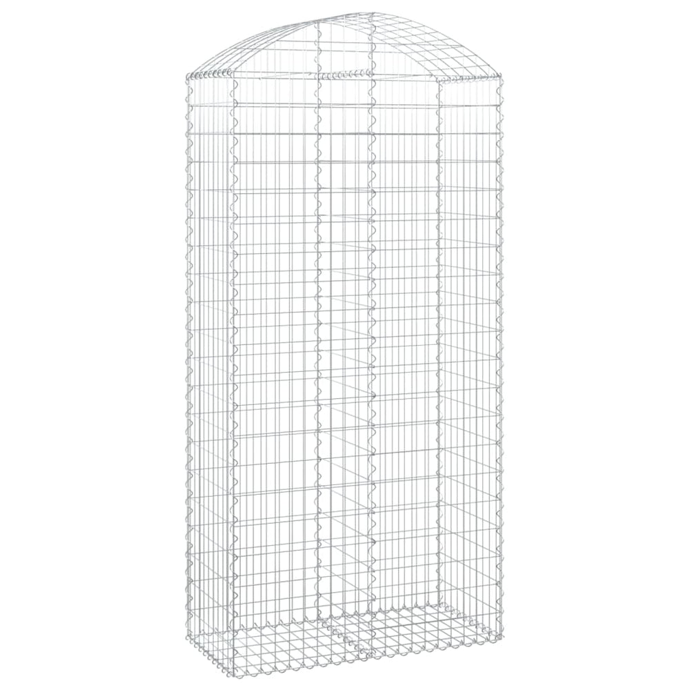 vidaXL Gabion with Arched Top 100x50x200/220 cm Galvanized Iron