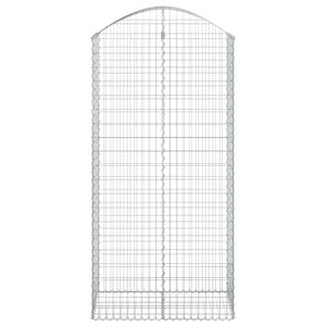 Gabione mit Hochbogen 100x50x200/220 cm Verzinktes Eisen