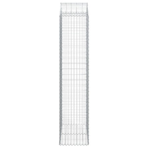 Gabione mit Hochbogen 100x50x220/240 cm Verzinktes Eisen
