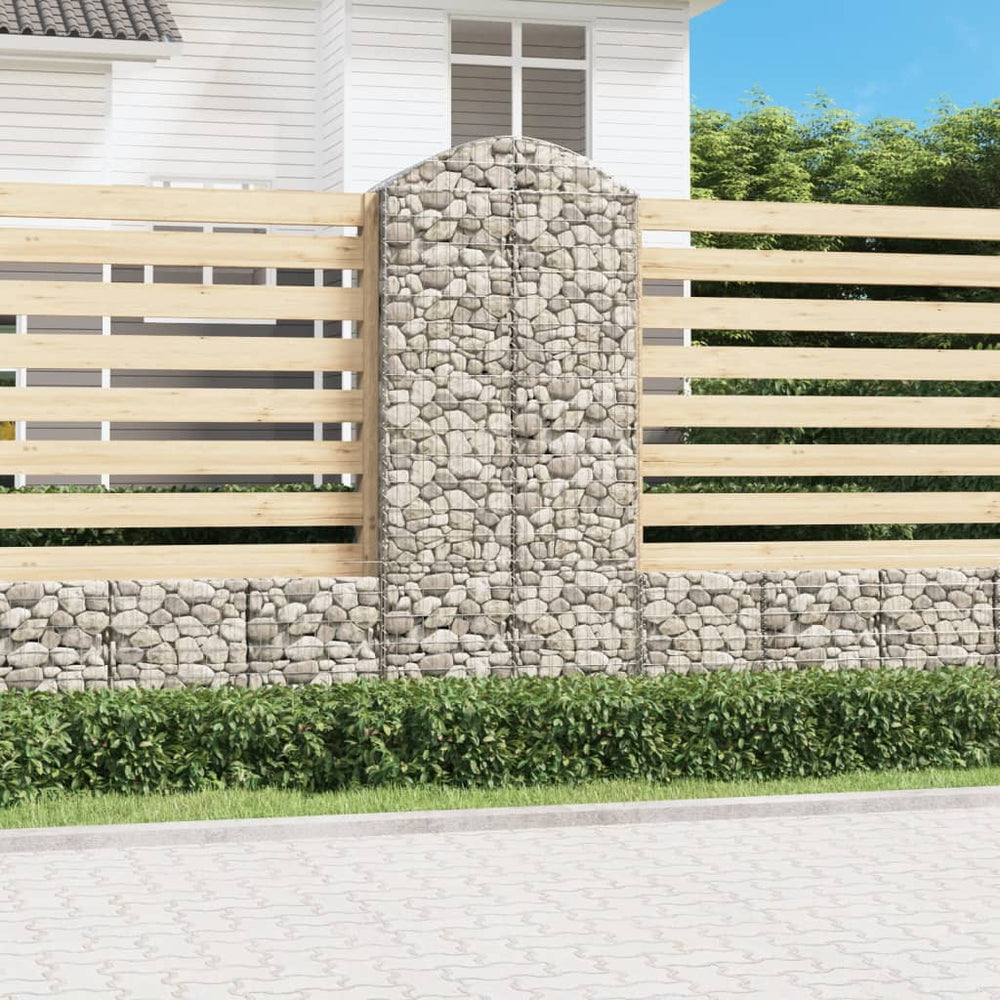 vidaXL Gabion Raised Arch 100x50x220/240 cm Galvanised Iron