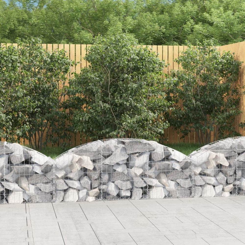 vidaXL Gabion with Arched Top 150x30x40/60 cm Galvanized Iron