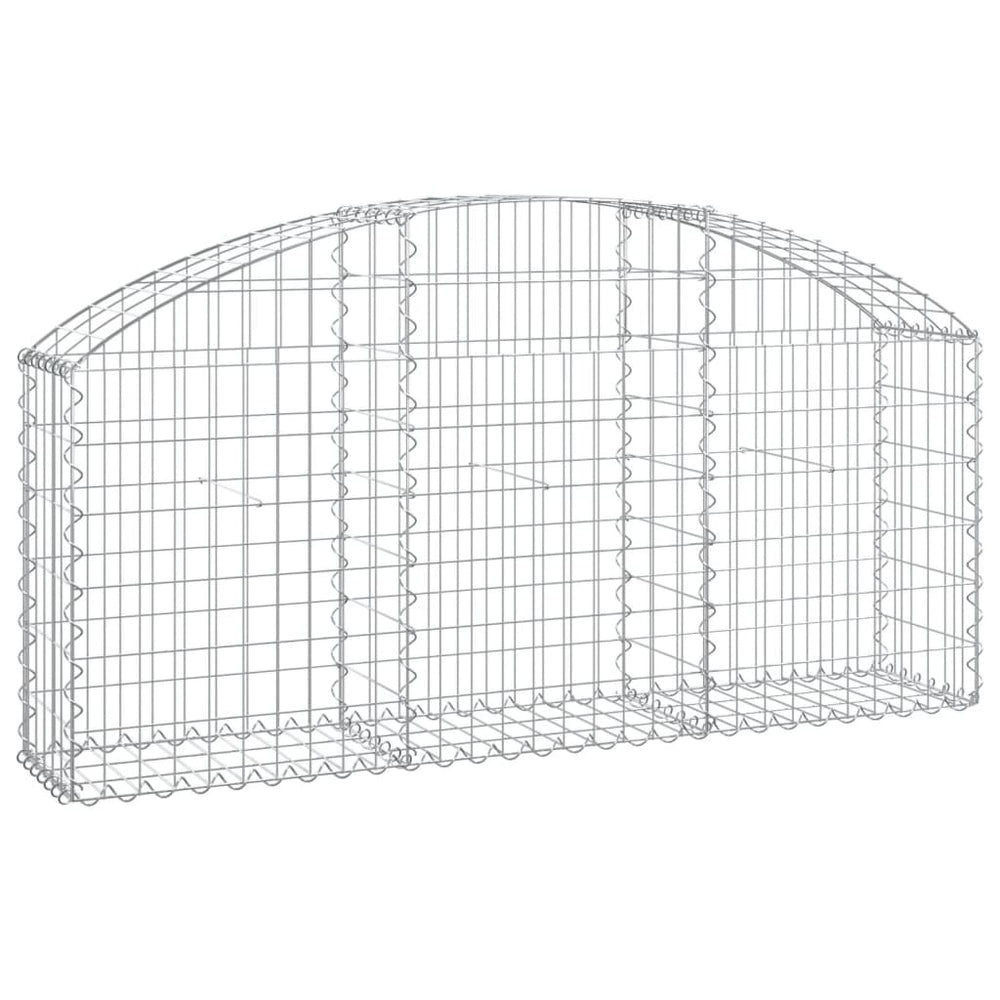 vidaXL Gabion Raised Arc 150x30x60/80 cm Galvanized Iron
