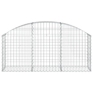 Gabione mit Hochbogen 150x30x60/80 cm Verzinktes Eisen
