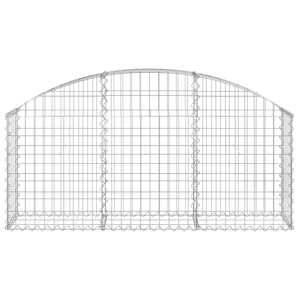 Gabione mit Hochbogen 150x30x60/80 cm Verzinktes Eisen