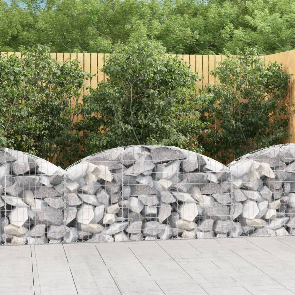 vidaXL Gabion Raised Arc 150x30x60/80 cm Galvanized Iron