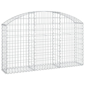 Gabione mit Hochbogen 150x30x80/100 cm Verzinktes Eisen
