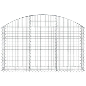 Gabione mit Hochbogen 150x30x80/100 cm Verzinktes Eisen
