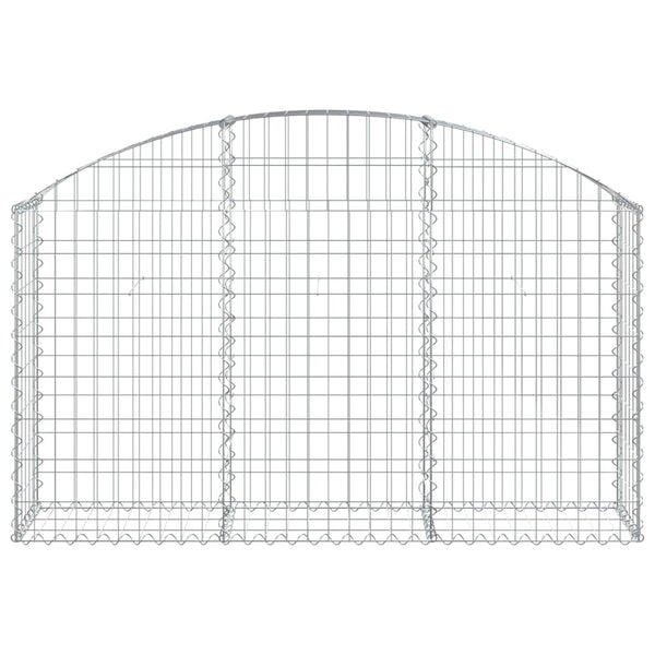 Gabione mit Hochbogen 150x30x80/100 cm Verzinktes Eisen