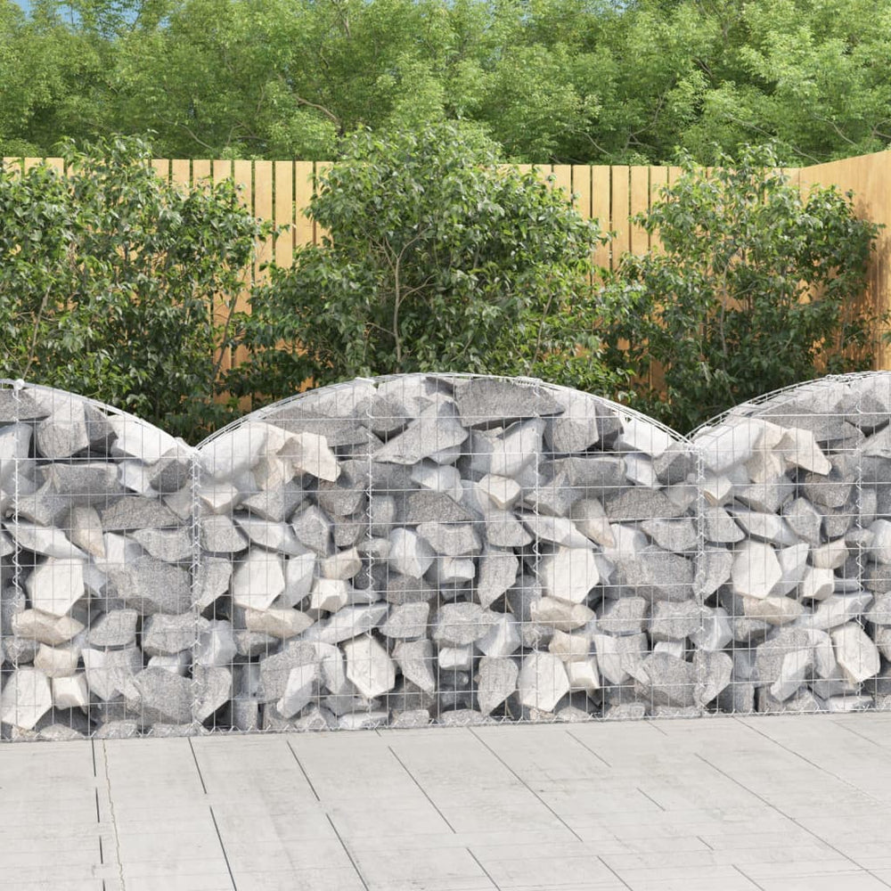 vidaXL Gabion with High Arch 150x30x80/100 cm Galvanised Iron