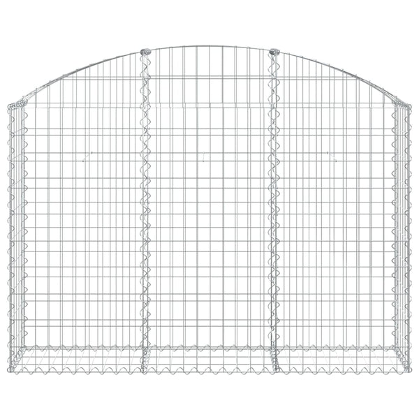 Gabione mit Hochbogen 150x30x100/120 cm Verzinktes Eisen