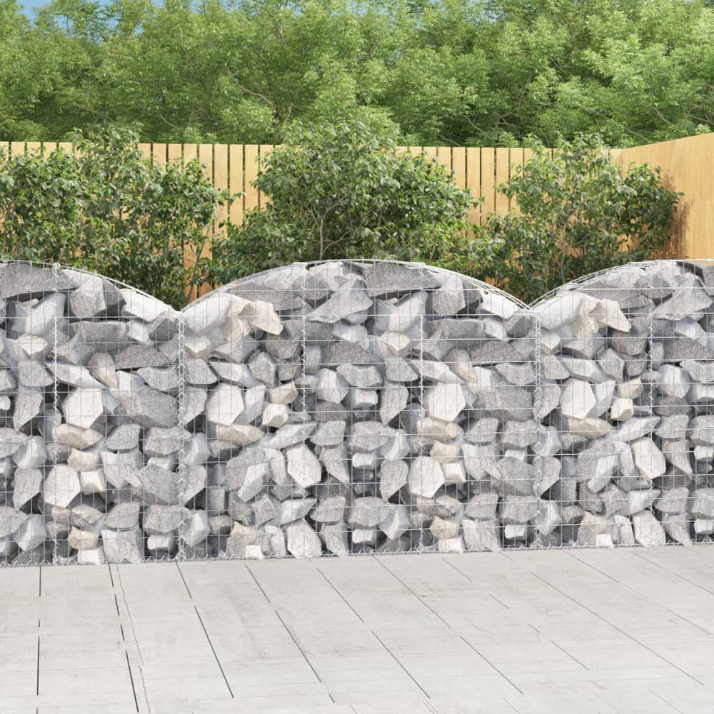 vidaXL Gabion with Arched Top 150x30x100/120 cm Galvanized Iron