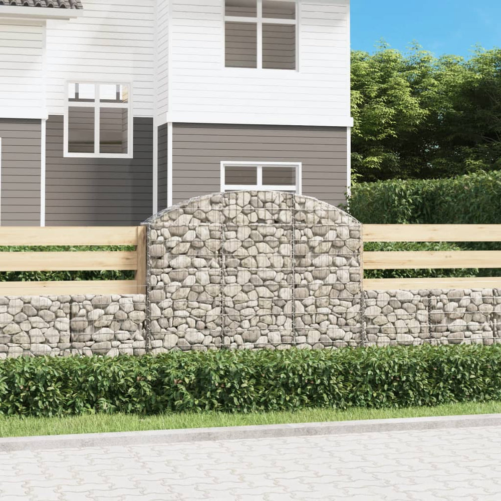 vidaXL Gabion Raised Arc 150x30x120/140 cm Galvanized Iron