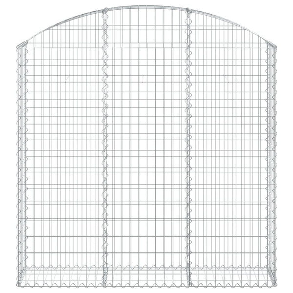 Gabione mit Hochbogen 150x30x140/160 cm Verzinktes Eisen