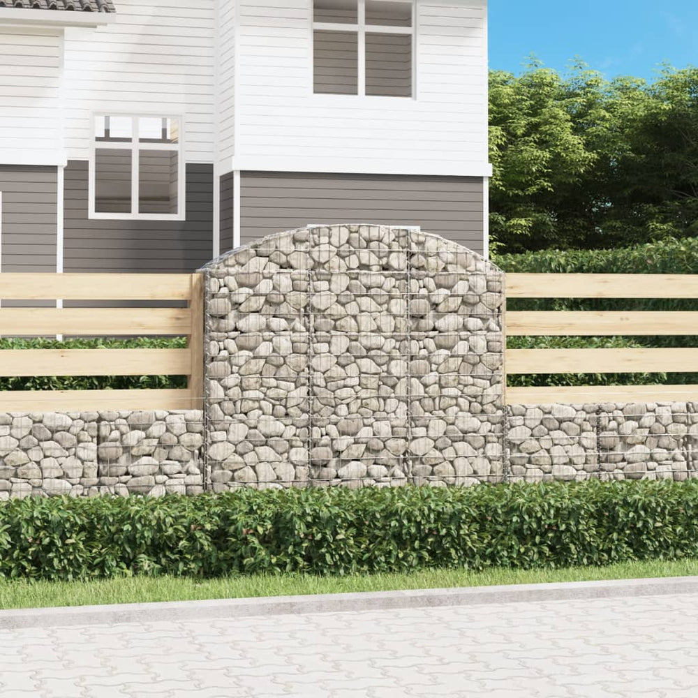 vidaXL Gabion with High Arch 150x30x140/160 cm Galvanized Iron