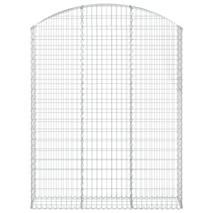 Gabione mit Hochbogen 150x30x180/200 cm Verzinktes Eisen