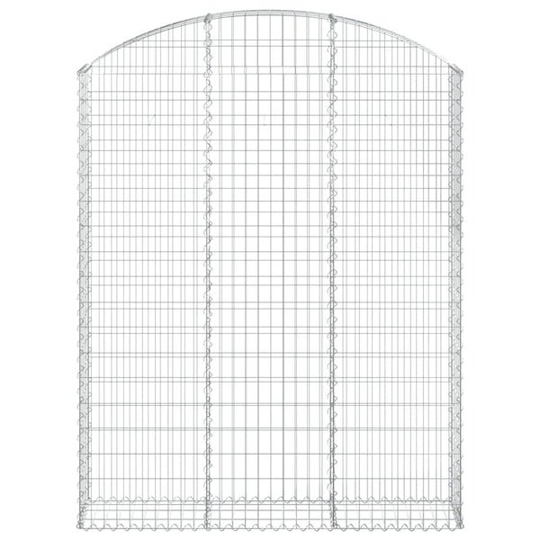 Gabione mit Hochbogen 150x30x180/200 cm Verzinktes Eisen