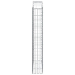 Gabione mit Hochbogen 150x30x180/200 cm Verzinktes Eisen