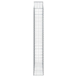 Gabione mit Hochbogen 150x30x200/220 cm Verzinktes Eisen