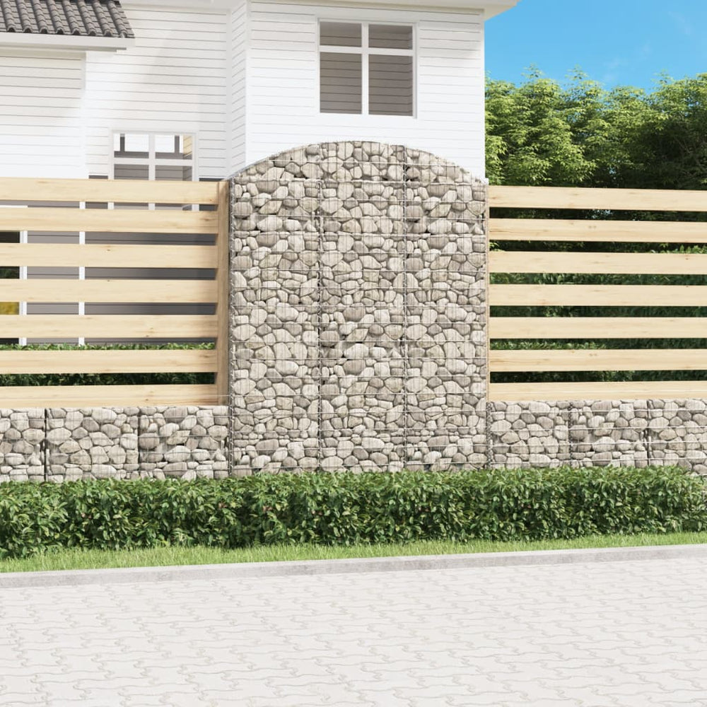 vidaXL Gabion Raised Archway 150x30x200/220 cm Galvanized Iron