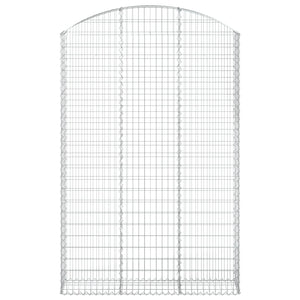 Gabione mit Hochbogen 150x30x220/240 cm Verzinktes Eisen