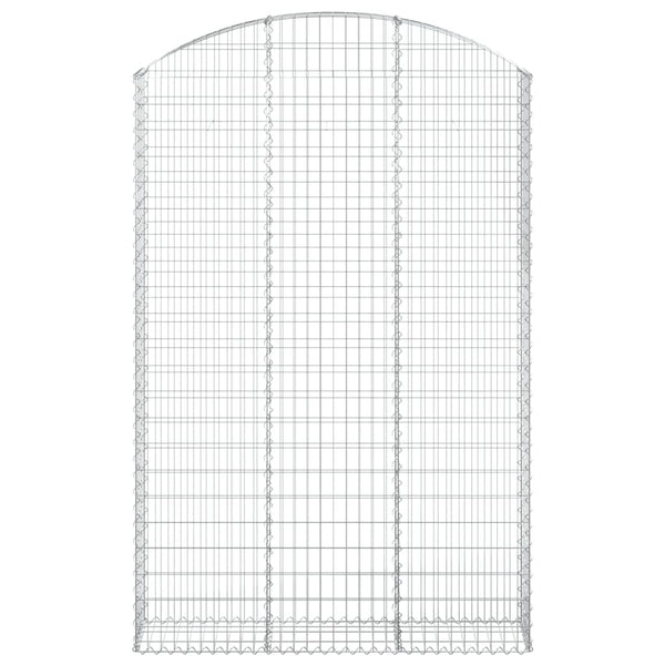 Gabione mit Hochbogen 150x30x220/240 cm Verzinktes Eisen