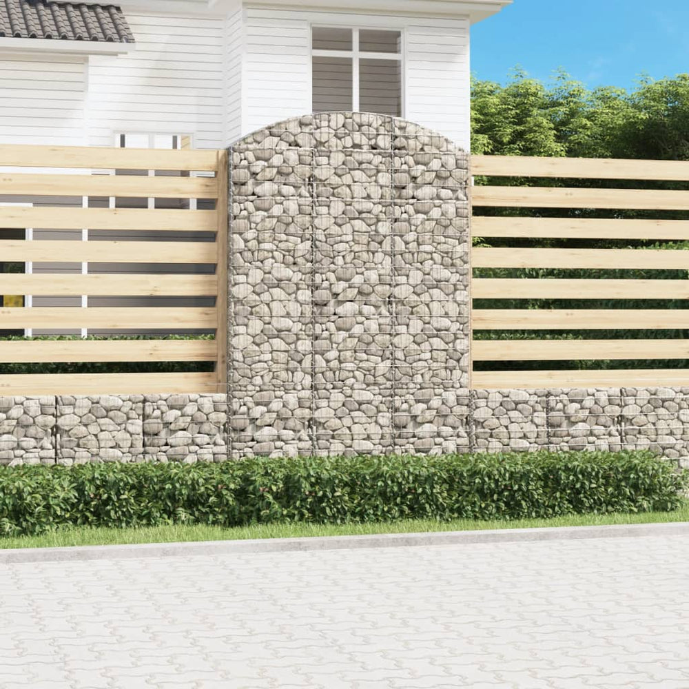 vidaXL Gabion with High Arch 150x30x220/240 cm Galvanized Iron