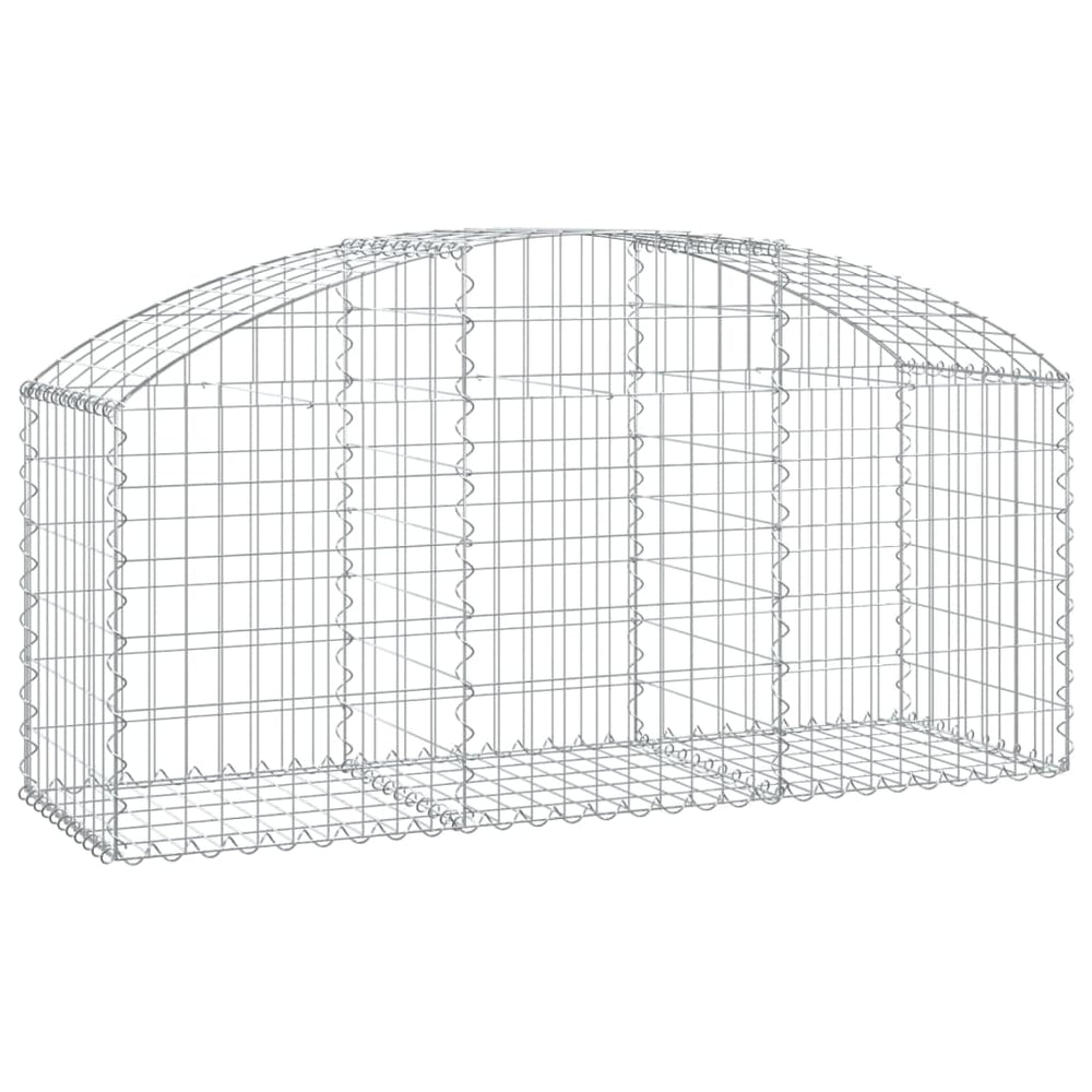 vidaXL Gabion with Arched Top 150x50x60/80 cm Galvanised Iron