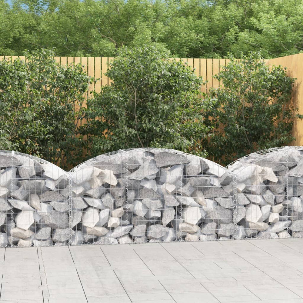 vidaXL Gabion with Arched Top 150x50x60/80 cm Galvanised Iron