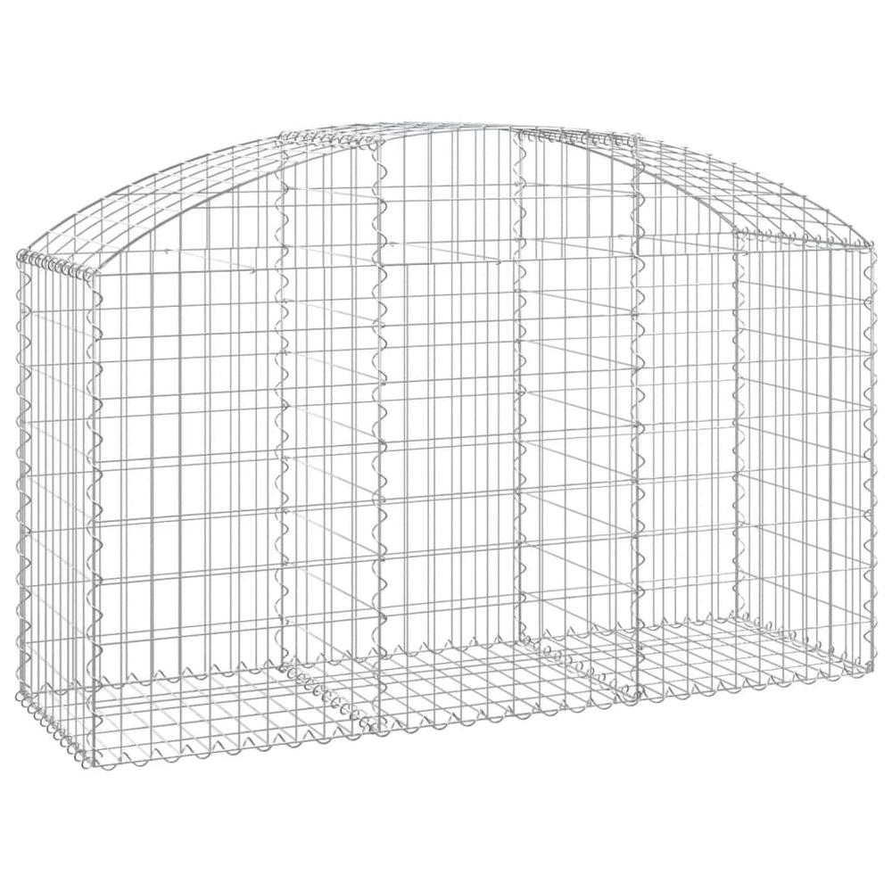vidaXL Gabion with Raised Arch 150x50x80/100 cm Galvanised Iron