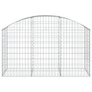 Gabione mit Hochbogen 150x50x80/100 cm Verzinktes Eisen