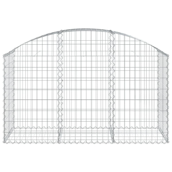 Gabione mit Hochbogen 150x50x80/100 cm Verzinktes Eisen