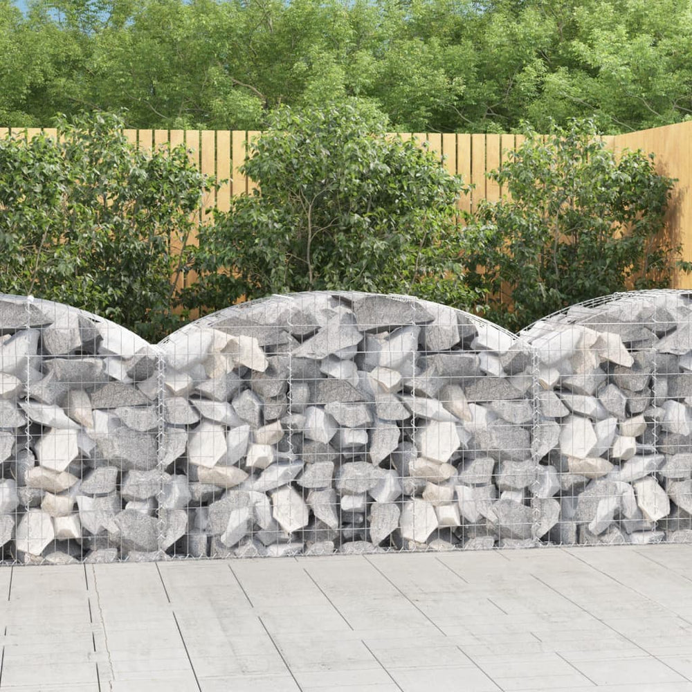 vidaXL Gabion with Raised Arch 150x50x80/100 cm Galvanised Iron