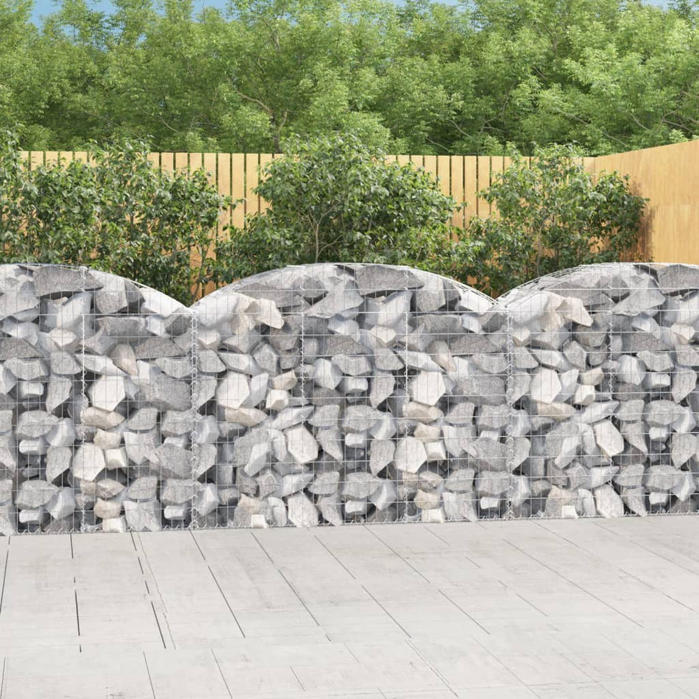 vidaXL Gabion with High Arch 150x50x100/120 cm Galvanized Iron