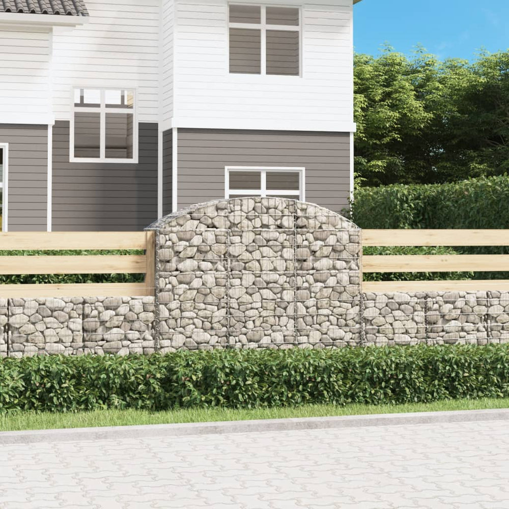 vidaXL Gabion with High Arch 150x50x120/140 cm Galvanized Iron