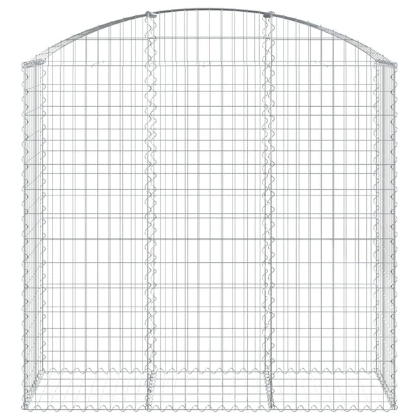 Gabione mit Hochbogen 150x50x140/160 cm Verzinktes Eisen