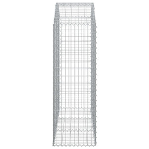 Gabione mit Hochbogen 150x50x140/160 cm Verzinktes Eisen