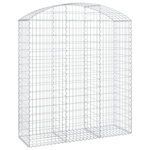 Gabione mit Hochbogen 150x50x160/180 cm Verzinktes Eisen