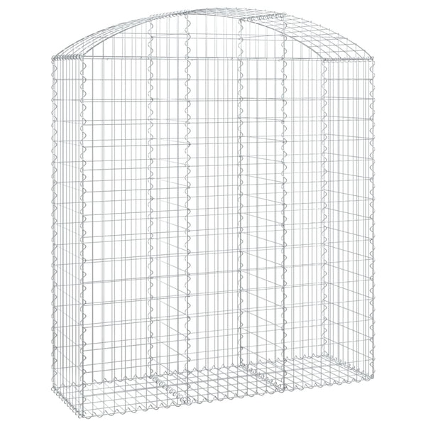 Gabione mit Hochbogen 150x50x160/180 cm Verzinktes Eisen