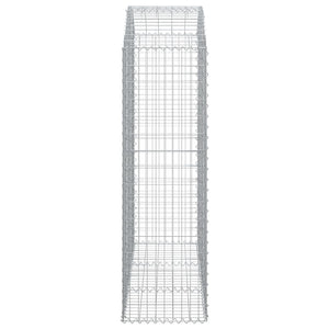 Gabione mit Hochbogen 150x50x160/180 cm Verzinktes Eisen