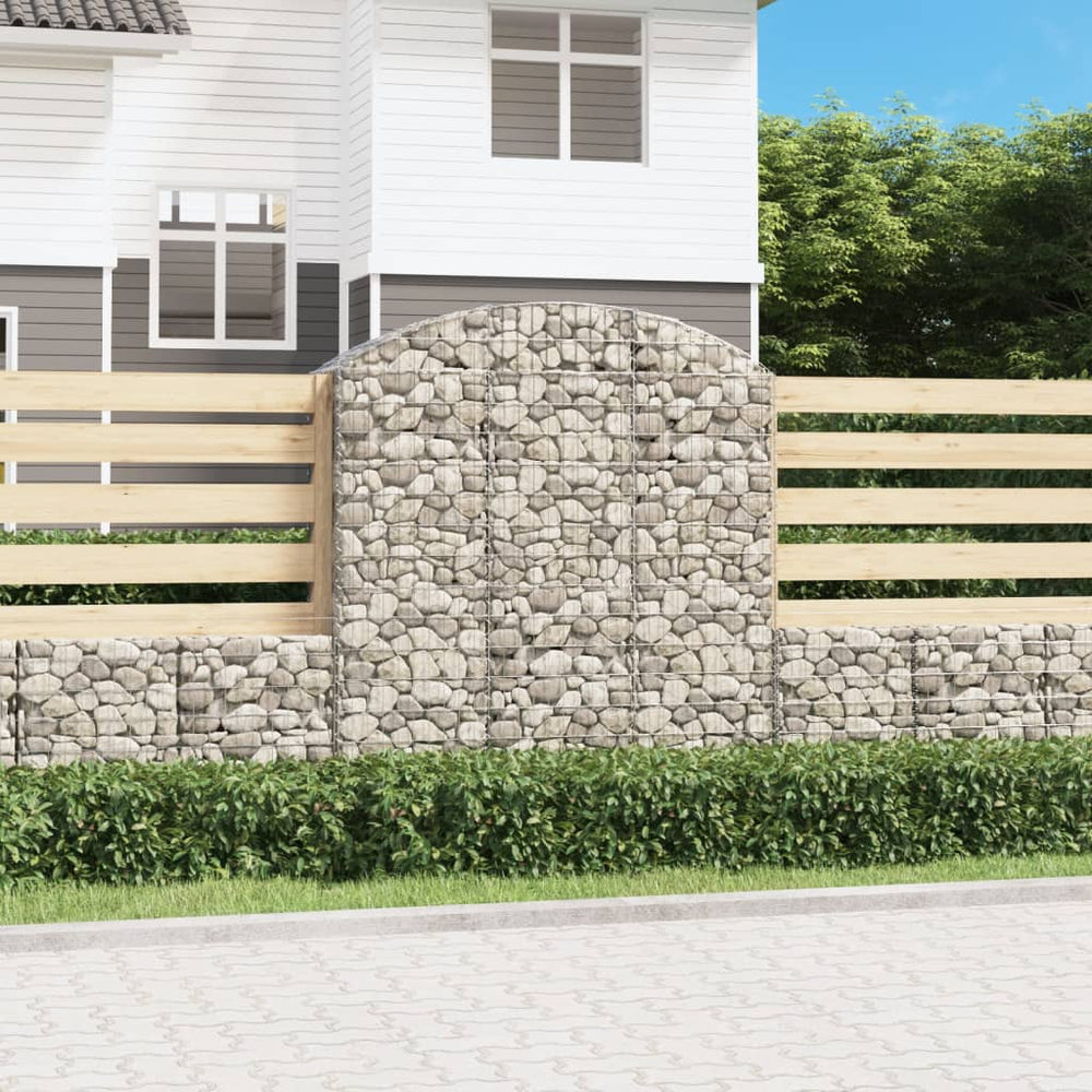 vidaXL Gabion with Arched Top 150x50x160/180 cm Galvanized Iron