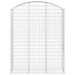 Gabione mit Hochbogen 150x50x180/200 cm Verzinktes Eisen